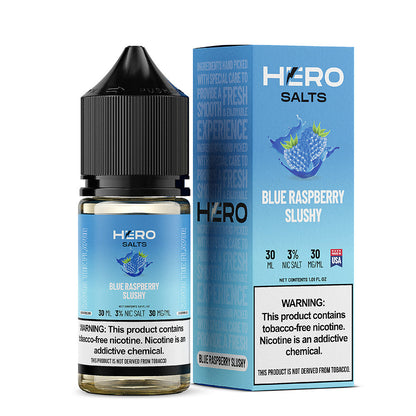 Hero E-Liquid 30mL (Salts) | 30mg  Blue Raspberry Slushy with packaging