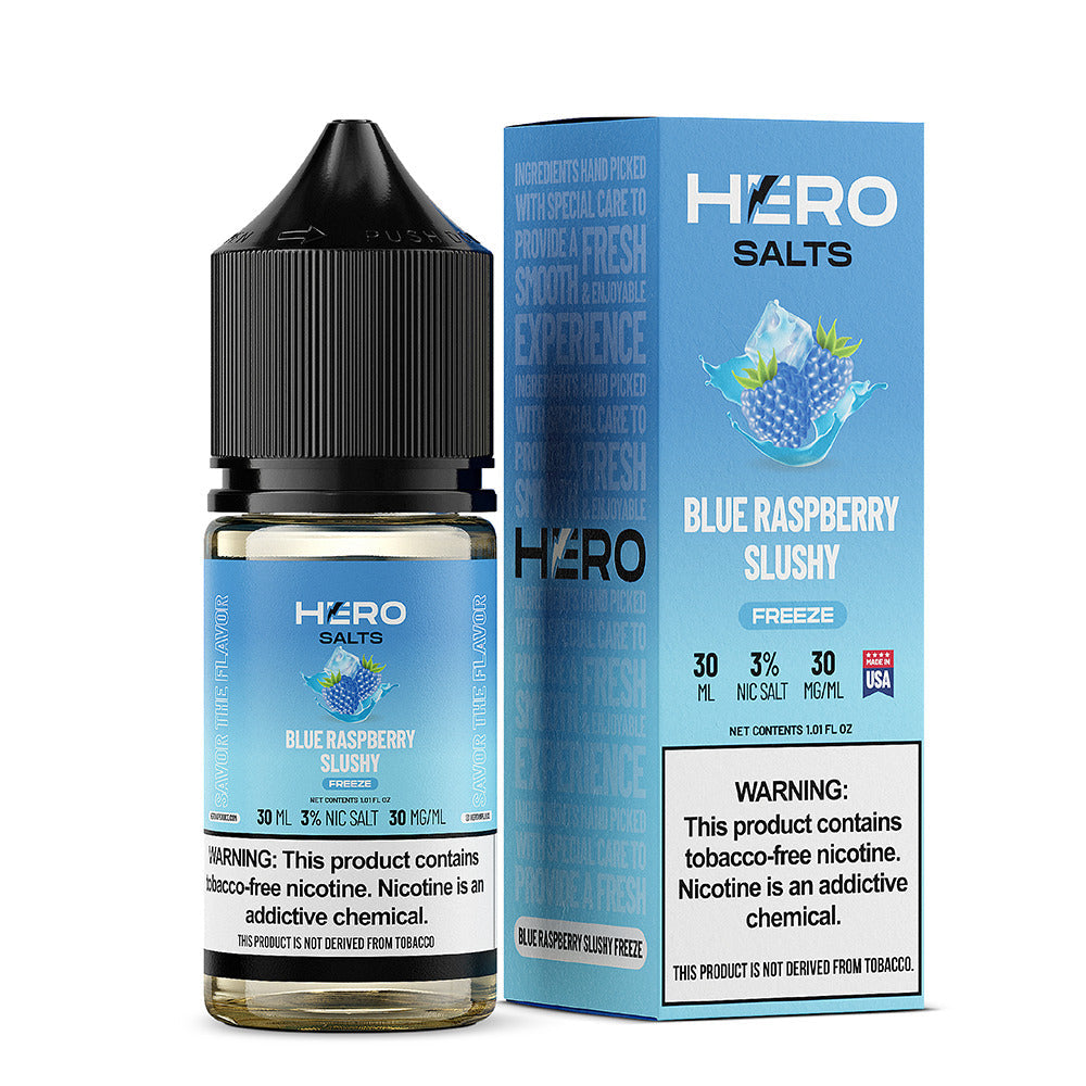 Hero E-Liquid 30mL (Salts) | 30mg  Blue Raspberry Slushy Freeze with Packaging