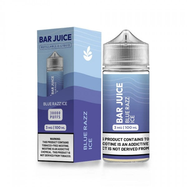 Bar Juice BJ30000 E-Liquid 100mL (Freebase) Blue Razz Ice with Packaging