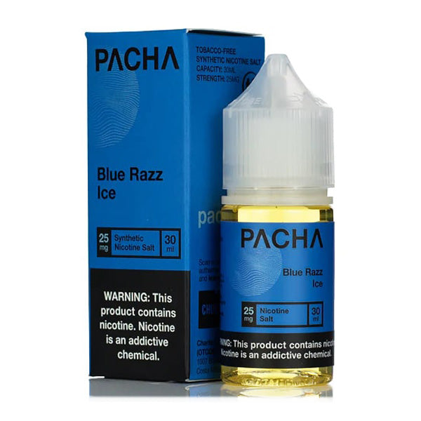 Pachamama TFN Salt Series E-Liquid 30mL (Salt Nic) | Blue Razz Ice with packaging