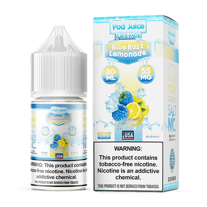Pod Juice Salt Series E-Liquid 30mL Blue Razz Lemonade Freeze with packaging