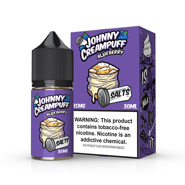 Tinted Brew Johnny Creampuff TFN Salt Series E-Liquid 30mL | Blueberry with packaging