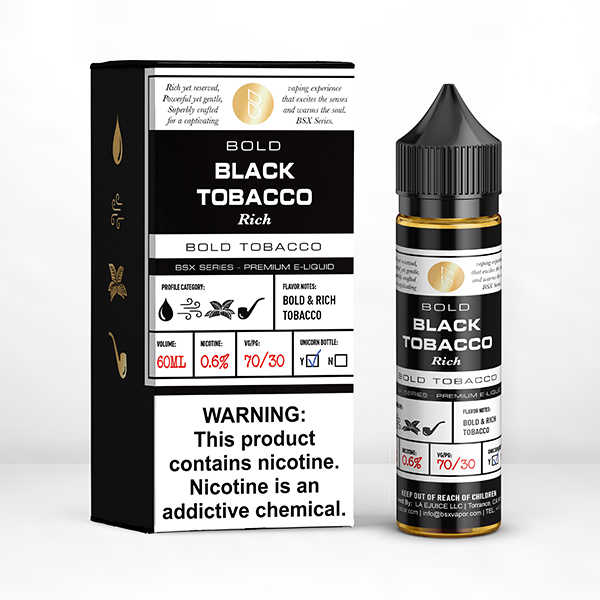 GLAS BSX TFN Series E-Liquid 0mg | 60mL (Freebase) Bold Rich Black Tobacco with Packaging
