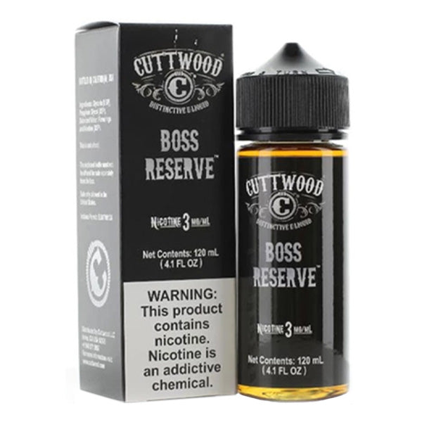 Cuttwood Series E-Liquid 120m Boss Reserve with packaging