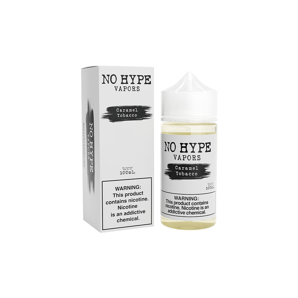 No Hype E-Liquid 100mL (Freebase) | Caramel Tobacco with Packaging