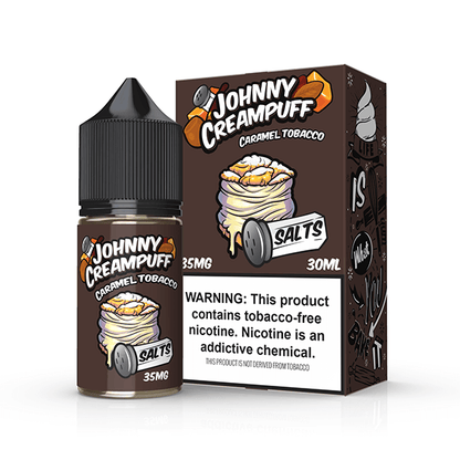 Tinted Brew Johnny Creampuff TFN Salt Series E-Liquid 30mL | Caramel tobacco with packaging