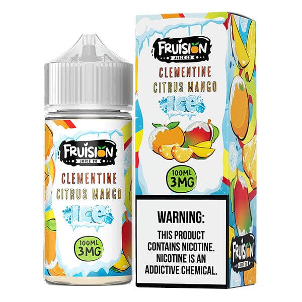 Frusion E-Juice 100mL Freebase | Clementine Citrus Mango Ice with packaging