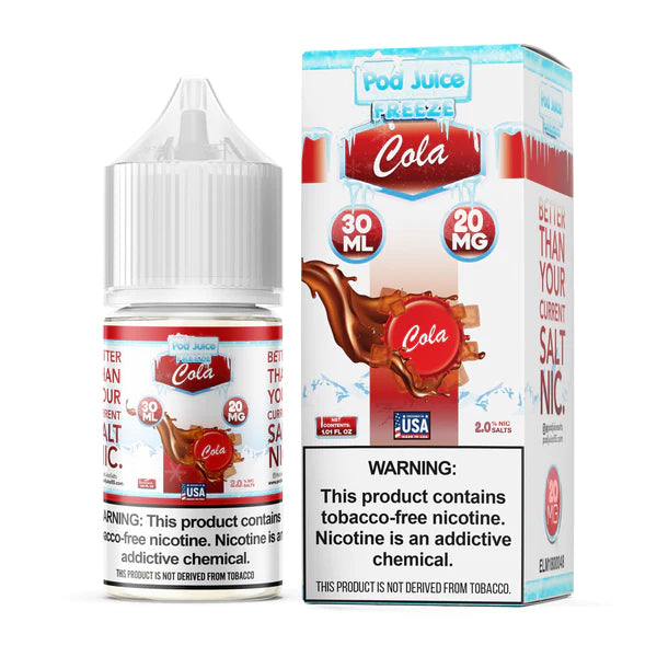 Pod Juice Salt Series E-Liquid 30mL Cola Freeze with packaging