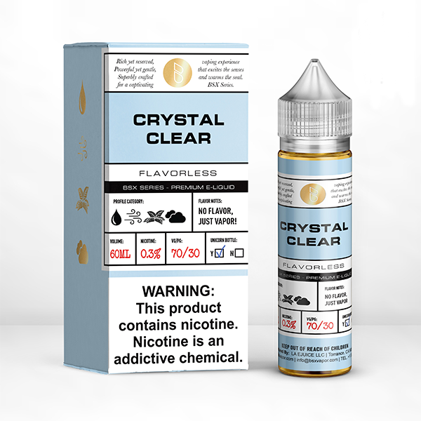 GLAS BSX TFN Series E-Liquid 0mg | 60mL (Freebase) Crystal Clear with Packaging