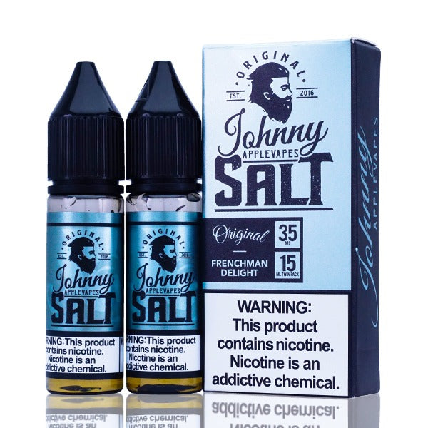 Johnny AppleVapes Salt Series E-Liquid x2-15mL Frenchman delight with packaging