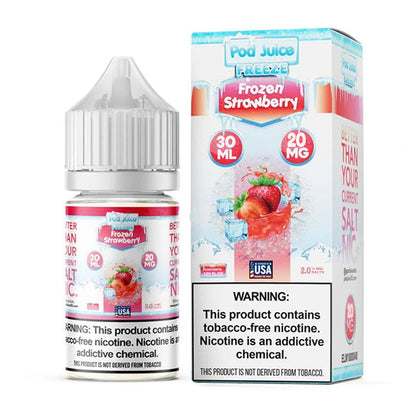 Pod Juice Salt Series E-Liquid 30mL Frozen Strawberry Freeze with packaging