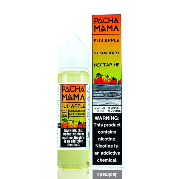 Pachamama TFN Series E-Liquid 60mL (Freebase) | Fuji Apple Strawberry Nectarine with packaging