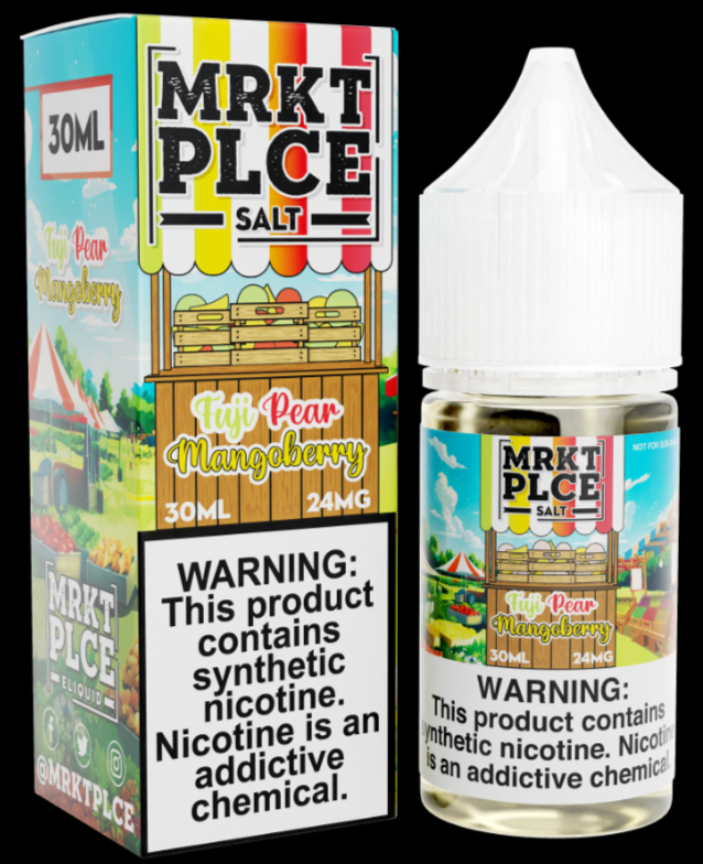 MRKT PLCE Salt Series E-Liquid 30mL (Salt Nic) | Fuji Pear Mango Berry with packaging