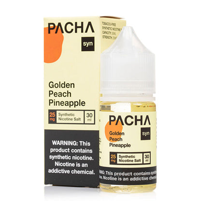 Pachamama TFN Salt Series E-Liquid 30mL (Salt Nic) | Golden Peach Pineapple with packaging