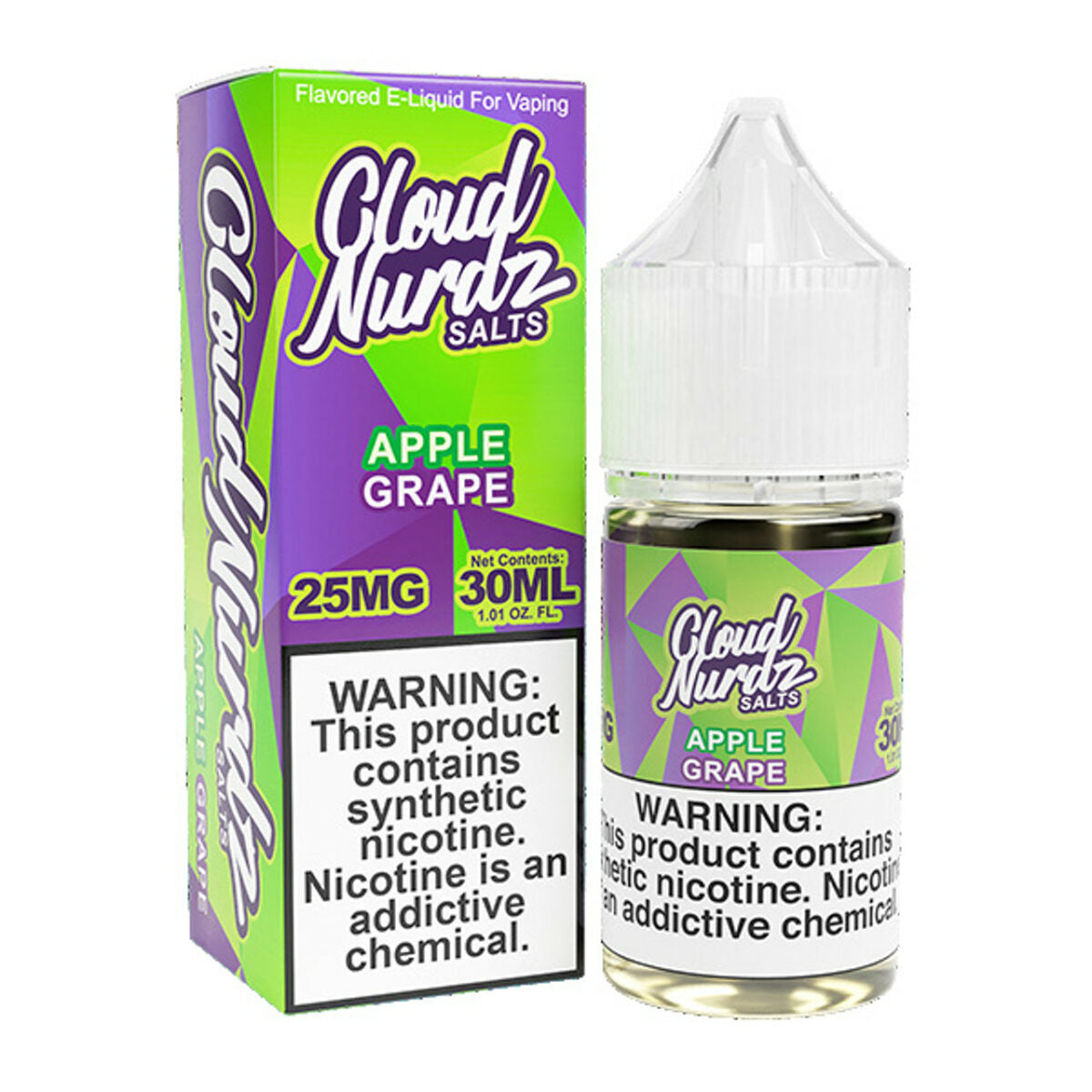 Cloud Nurdz Salt Series E-Liquid 30mL Grape Apple with packaging