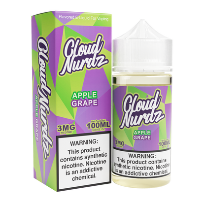 Cloud Nurdz Series E-Liquid 100mL Grape Apple with packaging