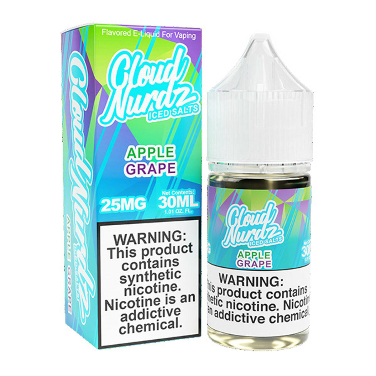 Cloud Nurdz Salt Series E-Liquid 30mL Grape Apple Ice with packaging