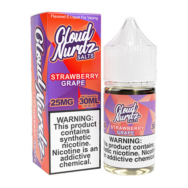 Cloud Nurdz Salt Series E-Liquid 30mL Grape Strawberry with packaging