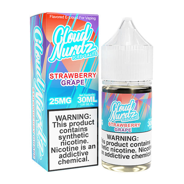 Cloud Nurdz Salt Series E-Liquid 30mL Grape Strawberry Ice with packaging