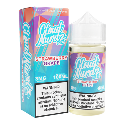 Cloud Nurdz Series E-Liquid 100mL Grape Strawberry Ice with packaging