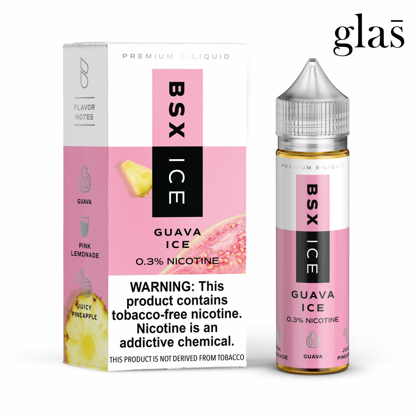 GLAS BSX TFN Series E-Liquid 0mg | 60mL (Freebase) Guava Ice with Packaging