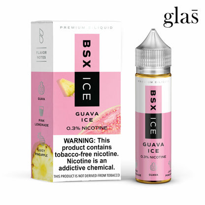 GLAS BSX TFN Series E-Liquid 0mg | 60mL (Freebase) Guava Ice with Packaging