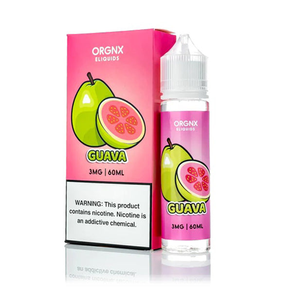 ORGNX Series E-Liquid 60mL (Freebase) | Guava with packaging