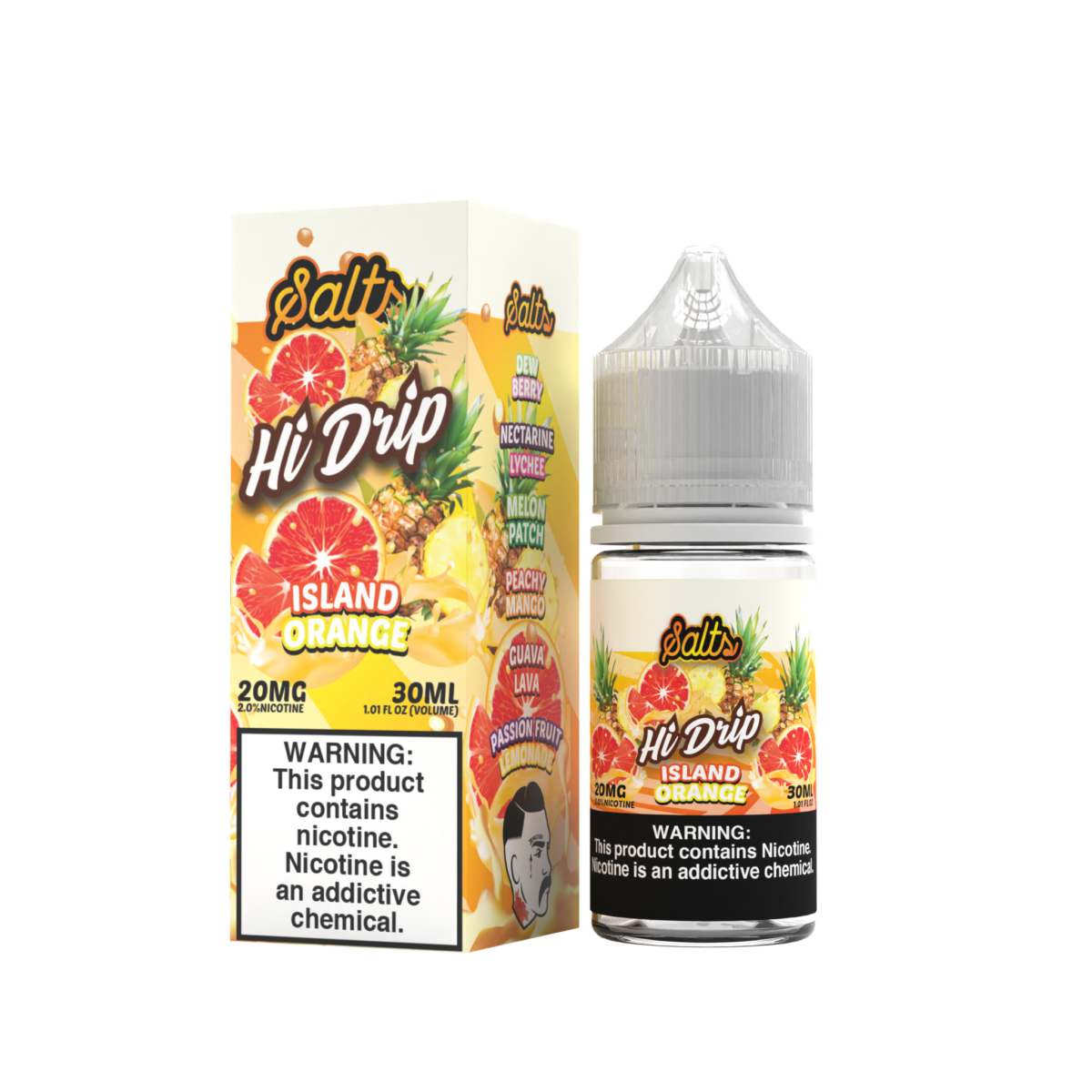 Hi-Drip Salt Series E-Liquid 30mL (Salt Nic) | Island Orange with packaging