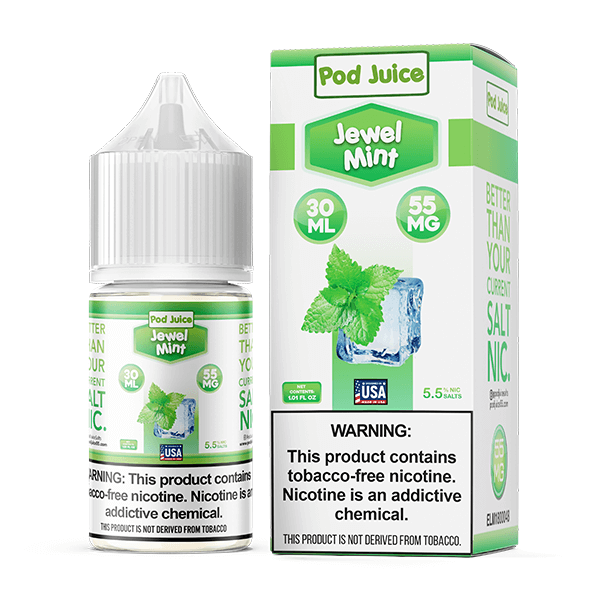 Pod Juice Salt Series E-Liquid 30mL Jewel Mint with packaging