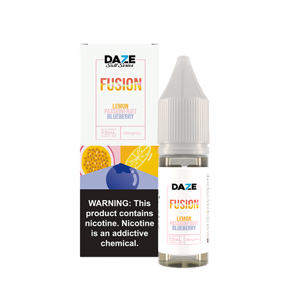 7Daze Fusion Salt Series E-Liquid 15mL (Salt Nic) | 24mg Lemon Passionfruit Blueberry
