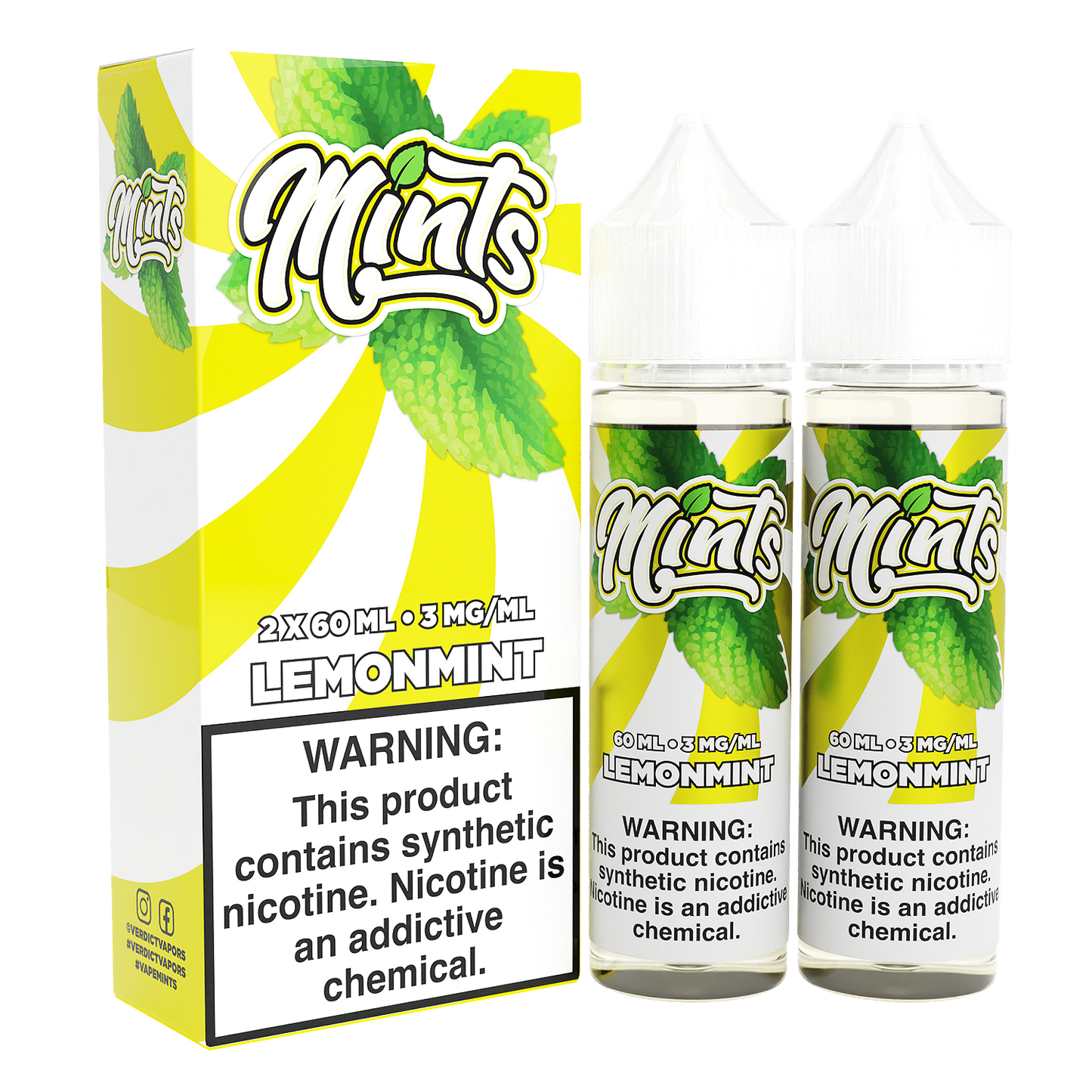 Mints Series E-Liquid x2-60mL | Lemonmint with packaging