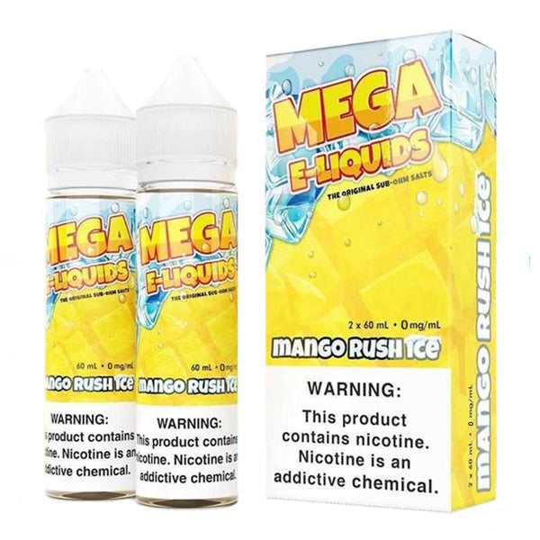 Mega E-Liquids Series x2-60mL | Mango Rush Ice with packaging