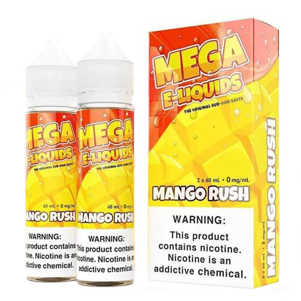 Mega E-Liquids Series x2-60mL | Mango Rush with packaging