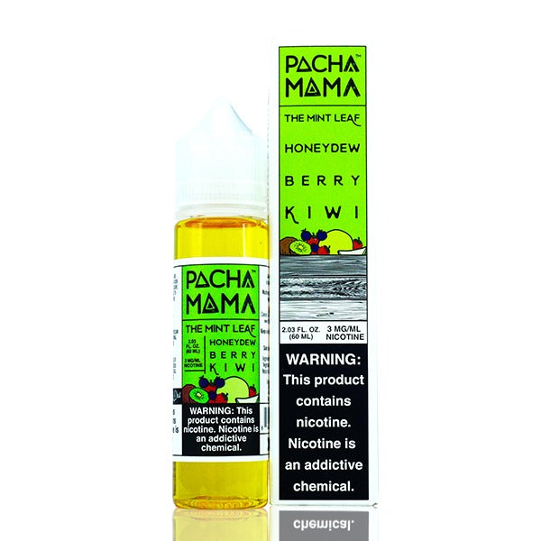 Pachamama TFN Series E-Liquid 60mL (Freebase) | The Mint Leaf Honeydew Berry Kiwi with packaging