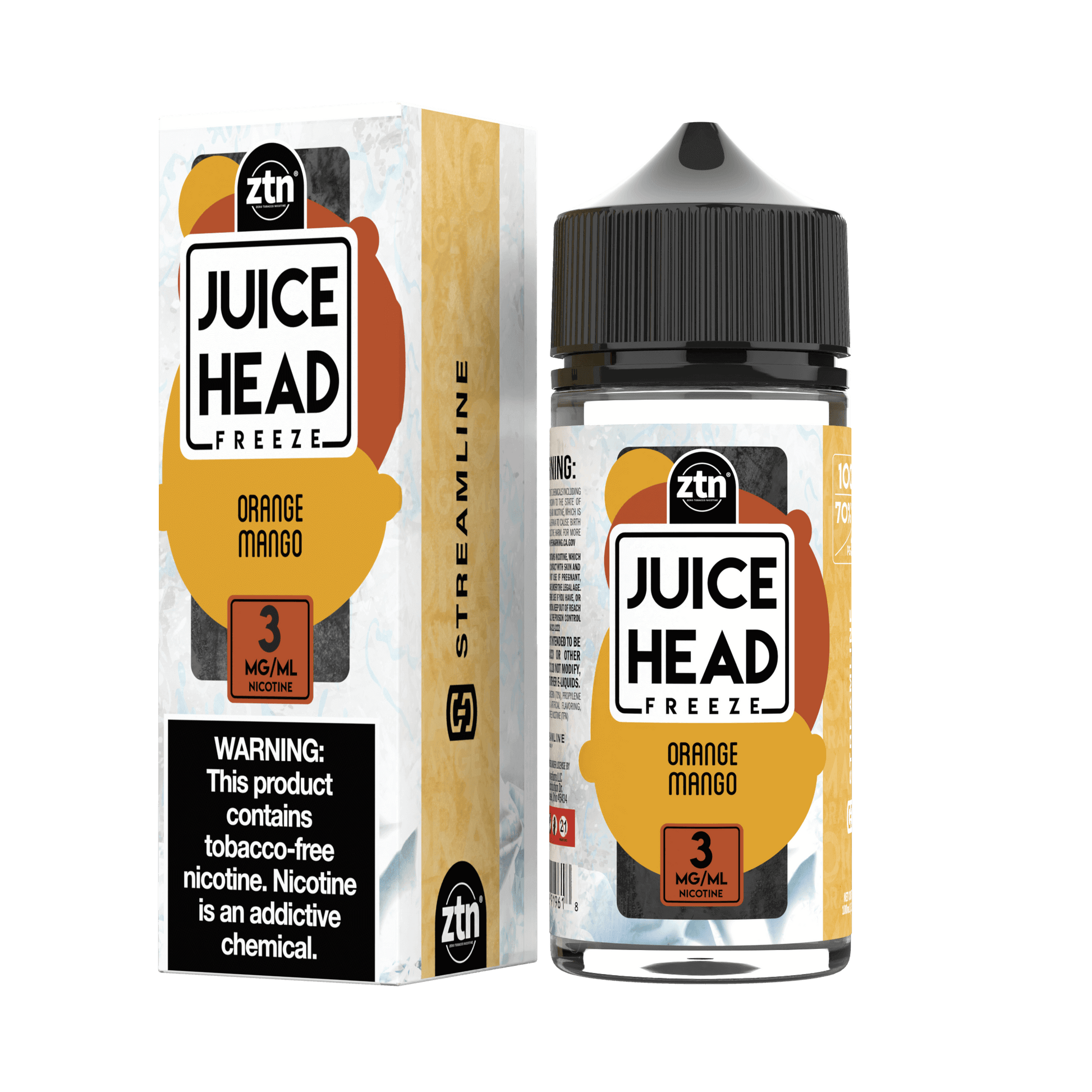 Juice Head Series E-Liquid 3mg | 100mL (Freebase) Orange Mango Freeze with Packaging