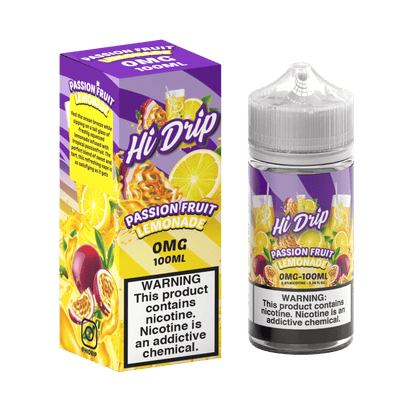 Hi-Drip Series E-Liquid 100mL (Freebase) | Passionfruit Lemonade with packaging