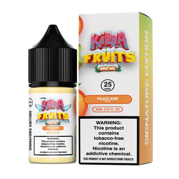 Killa Fruits Signature TFN Series E-Liquid 100mL (Freebase) | Peach Kiwi on Ice with packaging