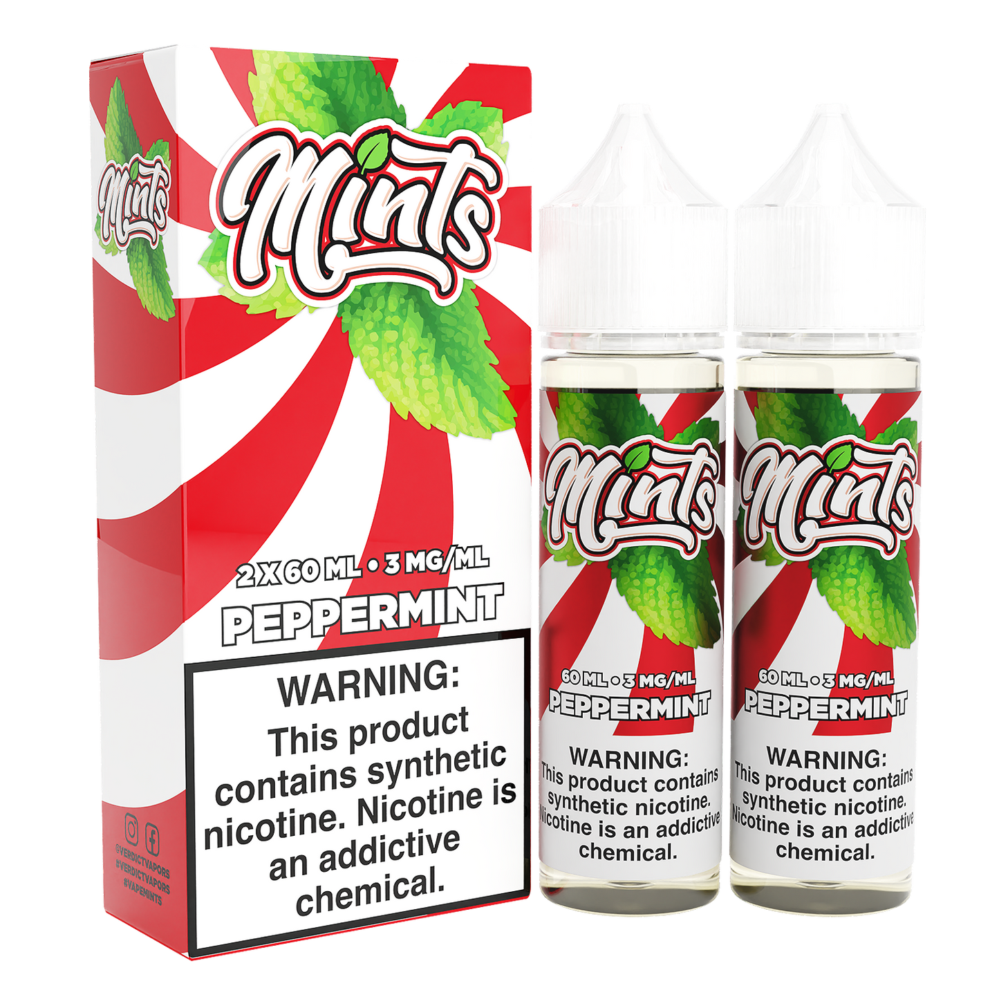 Mints Series E-Liquid x2-60mL | Peppermint with packaging
