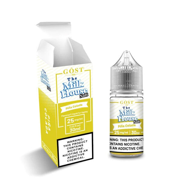 The Milk House Salt Series E-Liquid 30mL (Salt Nic) | 25mg Pina Colada with packaging