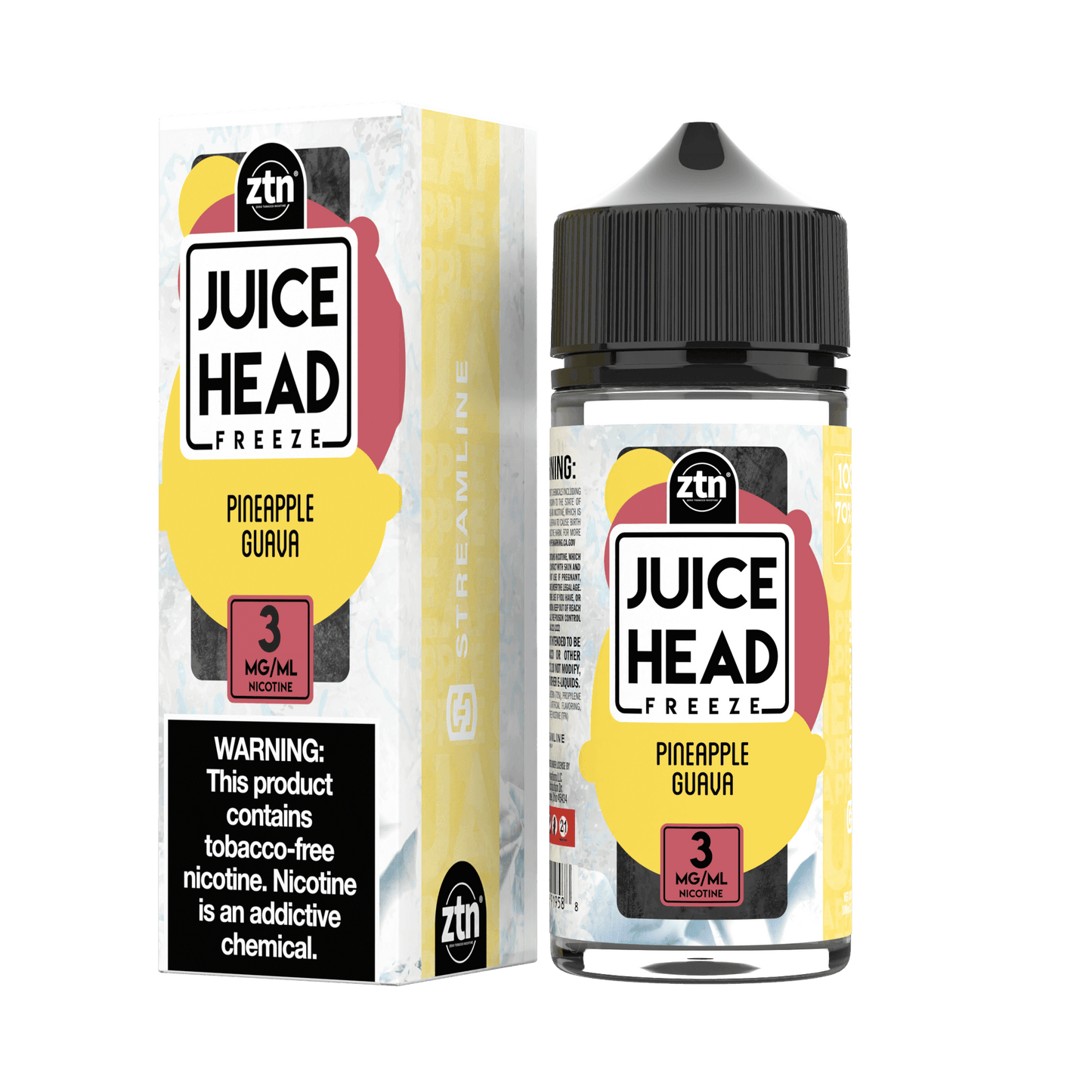 Juice Head Series E-Liquid 3mg | 100mL (Freebase) Pineapple Guava Freeze with Packaging