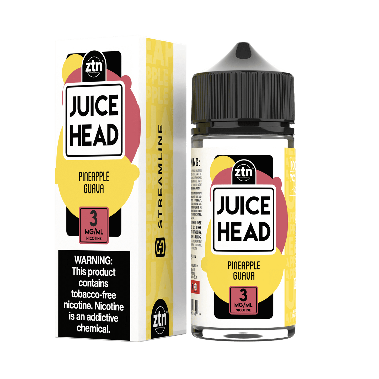 Juice Head Series E-Liquid 3mg | 100mL (Freebase) Pineapple Guava with Packaging