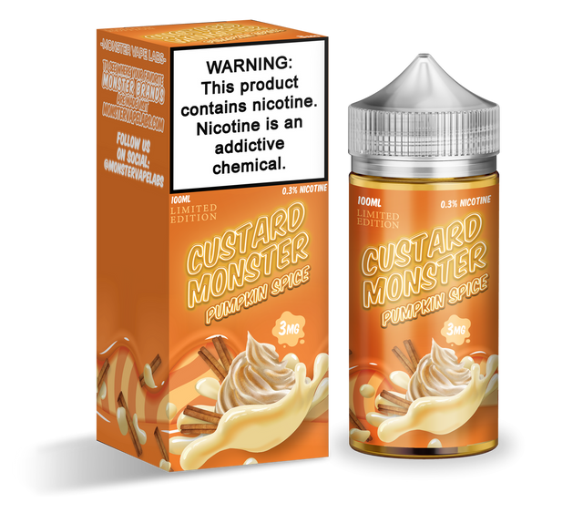 Jam Monster Custard Series E-Liquid 100mL (Freebase) Pumpkin Spice with packaging