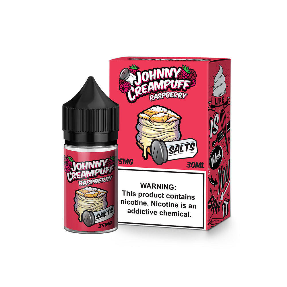 Tinted Brew Johnny Creampuff TFN Salt Series E-Liquid 30mL | Raspberry with packaging