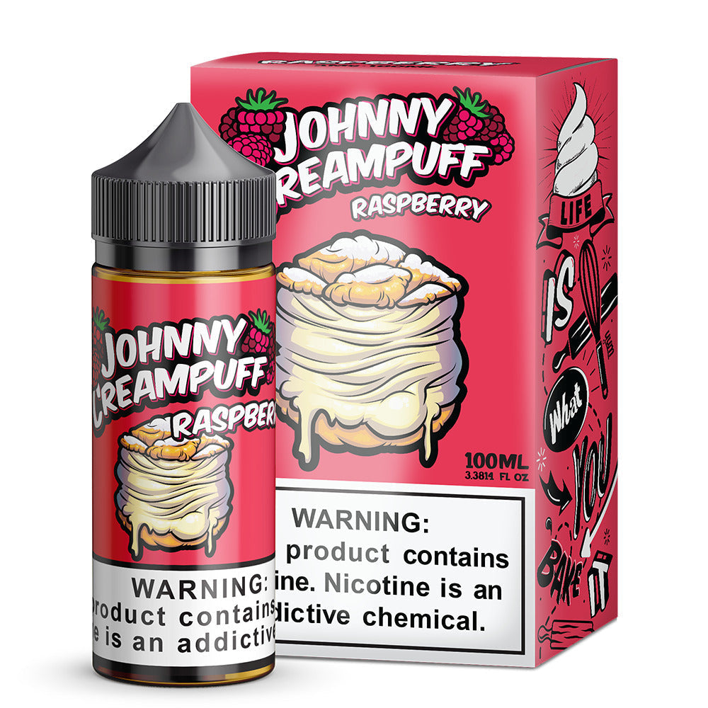 Tinted Brew Johnny Creampuff TFN Series E-Liquid 100mL | Raspberry with packaging
