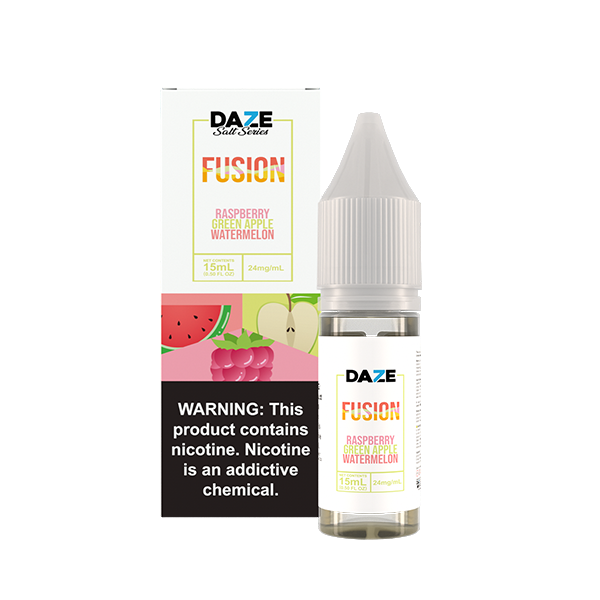 7Daze Fusion Salt Series E-Liquid 15mL (Salt Nic) | 24mg Raspberry Green Apple Watermelon