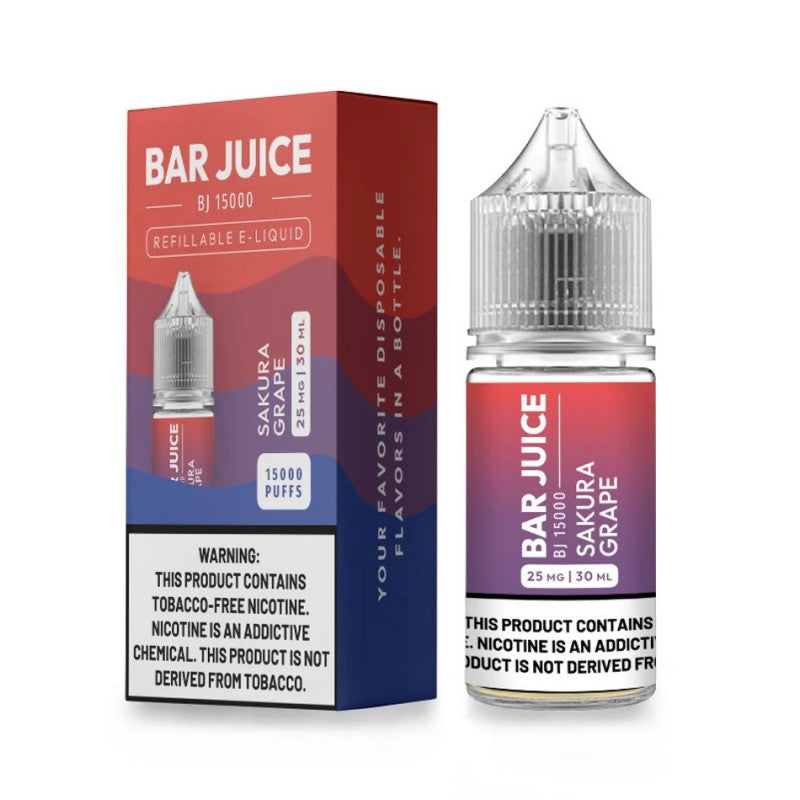 Bar Juice BJ15000 Salt Series E-Liquid 30mL (Salt Nic) | 25mg Sakura Grape with packaging