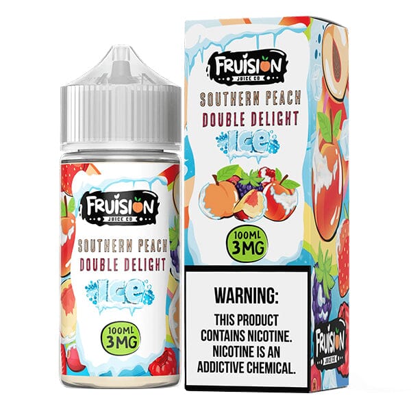 Frusion E-Juice 100mL Freebase | Southern Peach Double Delight Ice with packaging