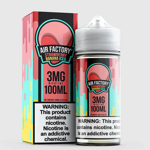 Air Factory TFN Series E-Liquid 100mL (Freebase) | Strawberry Banana Iced with packaging