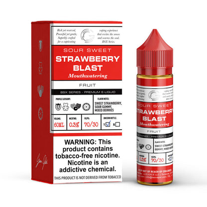 GLAS BSX TFN Series E-Liquid 0mg | 60mL (Freebase) Strawberry Blast with Packaging