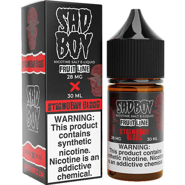 Sadboy Salt Series E-Liquid 30mL (Salt Nic) | Strawberry Blood with packaging